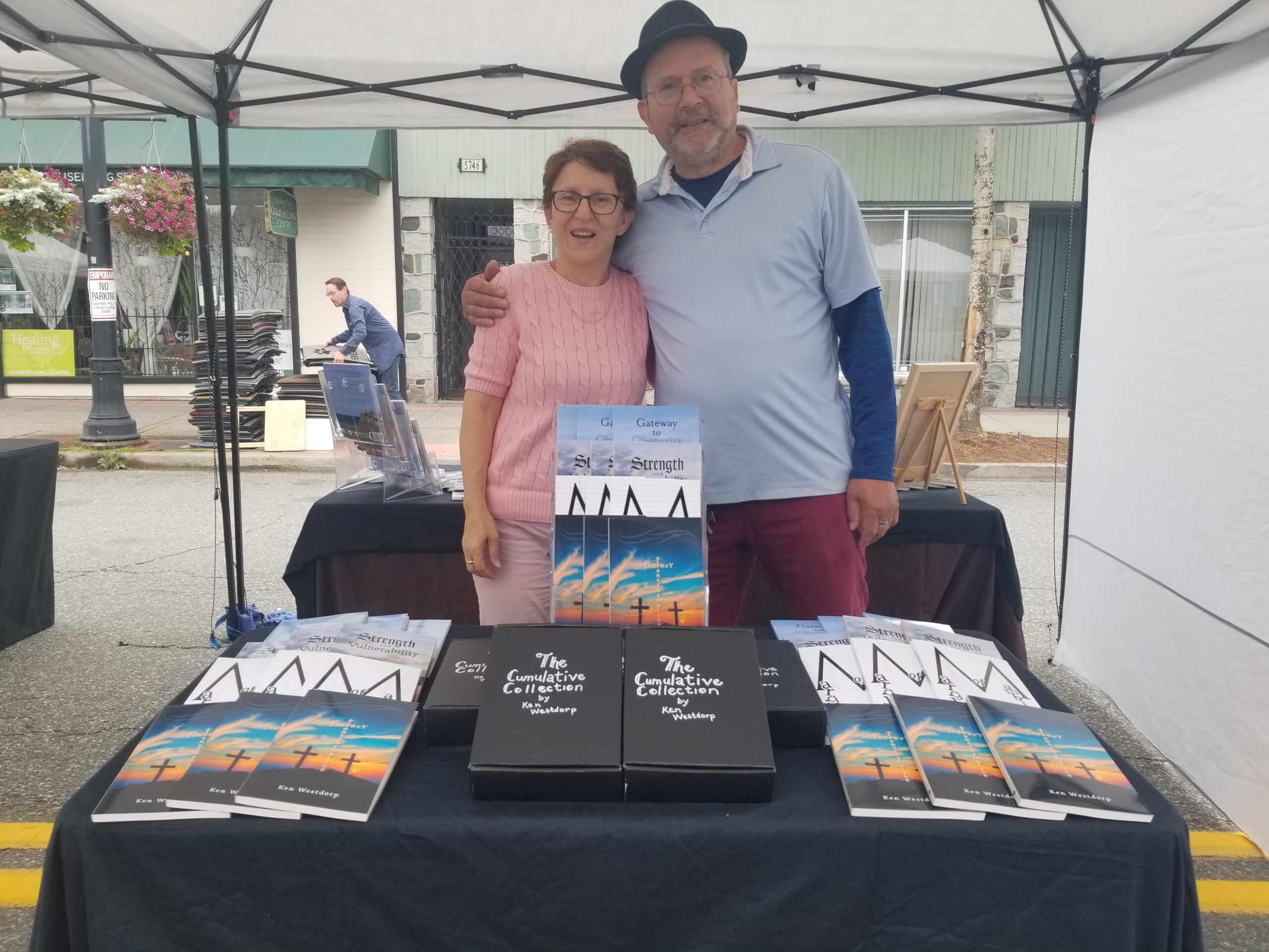 Fyreborn Words book display at Cloverdale Market Days